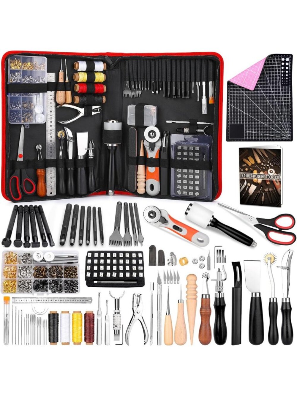 415 PCS Leather Working Kit - Complete Leathercraft Tool Set for DIY Projects